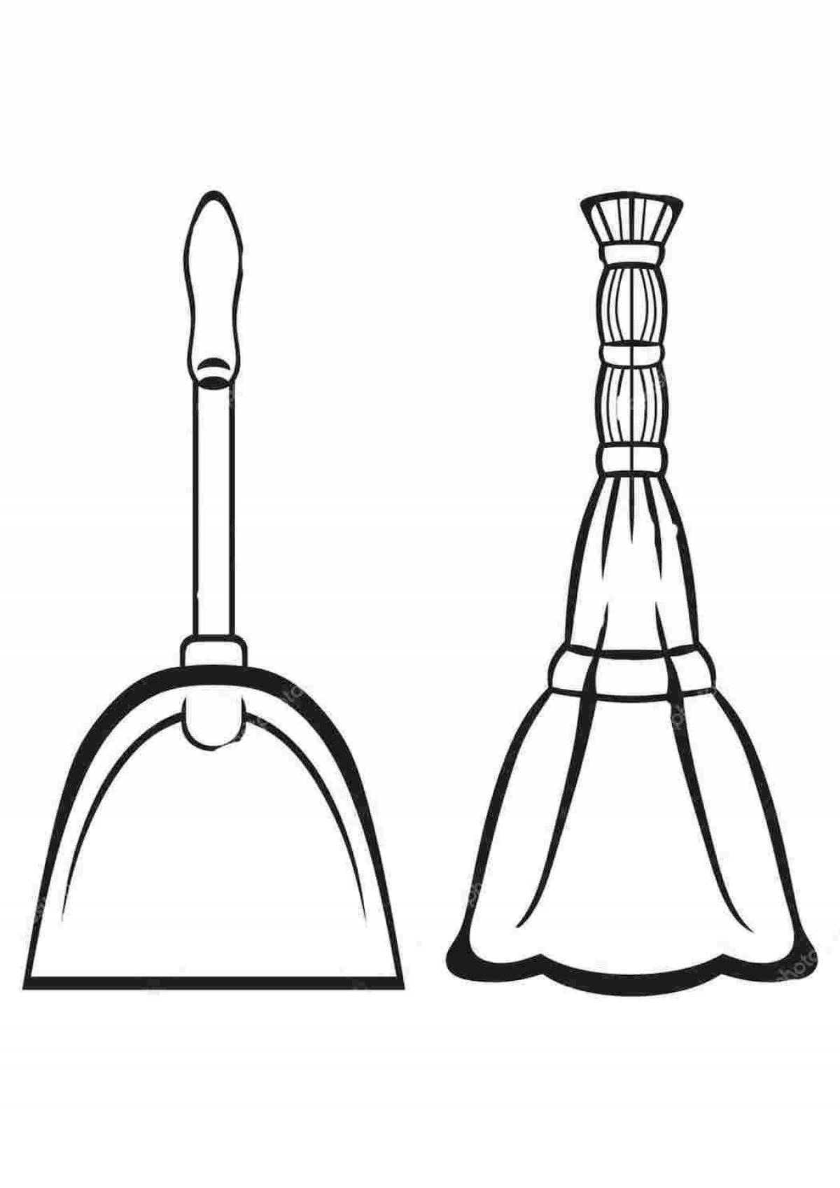 Great broom coloring page for students