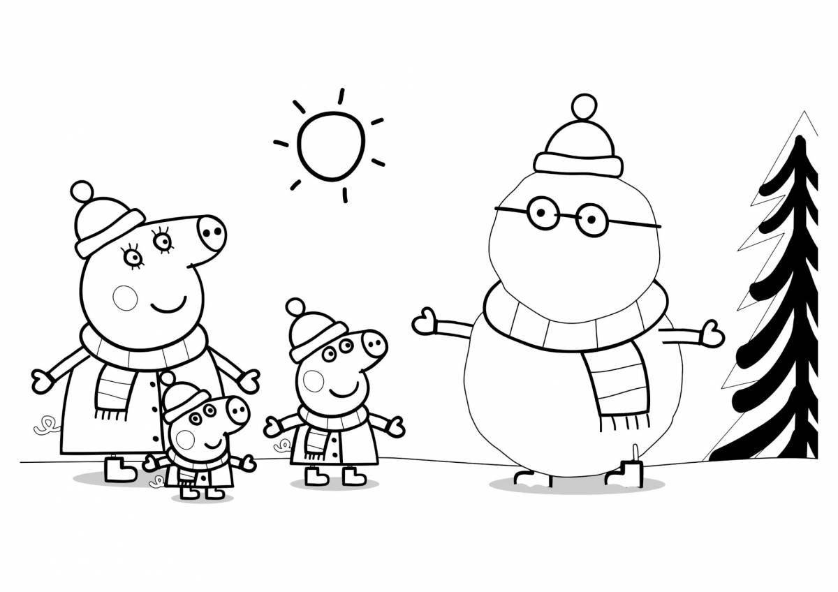 Playful peppa pig christmas coloring book