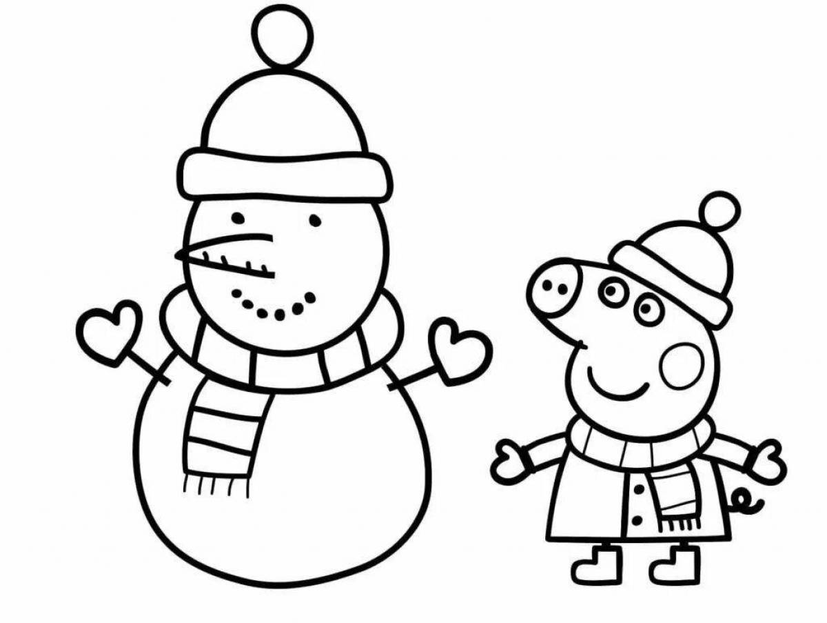 Exquisite peppa pig christmas coloring book