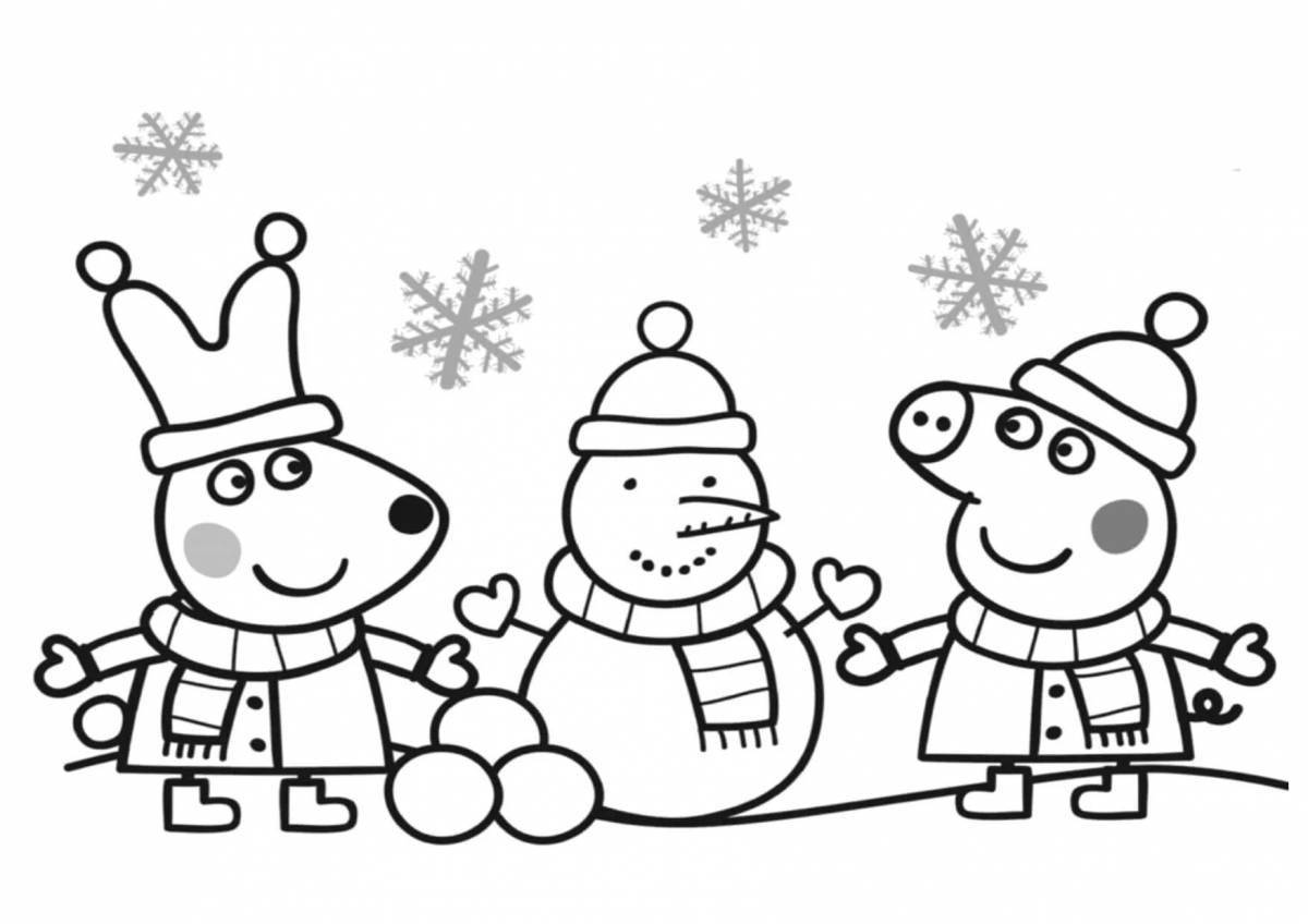 Exciting peppa pig christmas coloring book