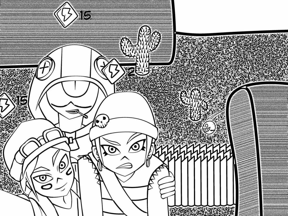 Colorful bravo stars penny coloring page