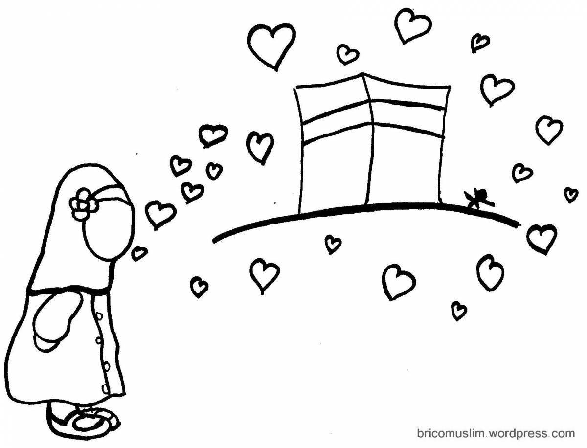 Charming coloring book for muslim kids