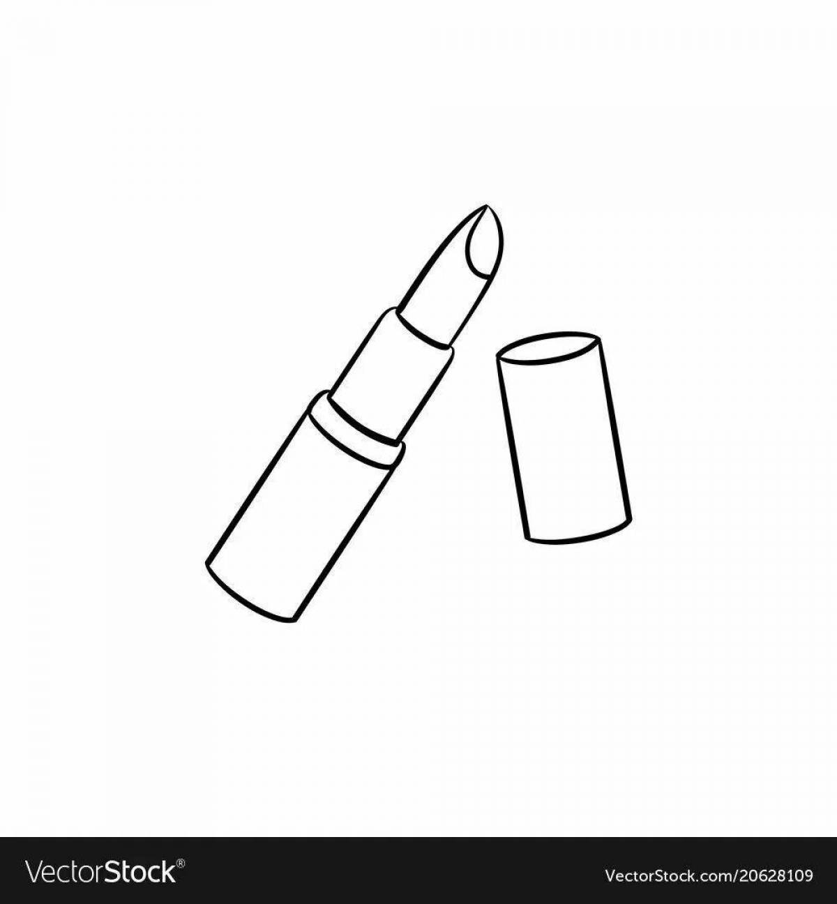 Outstanding lipstick coloring page for kids