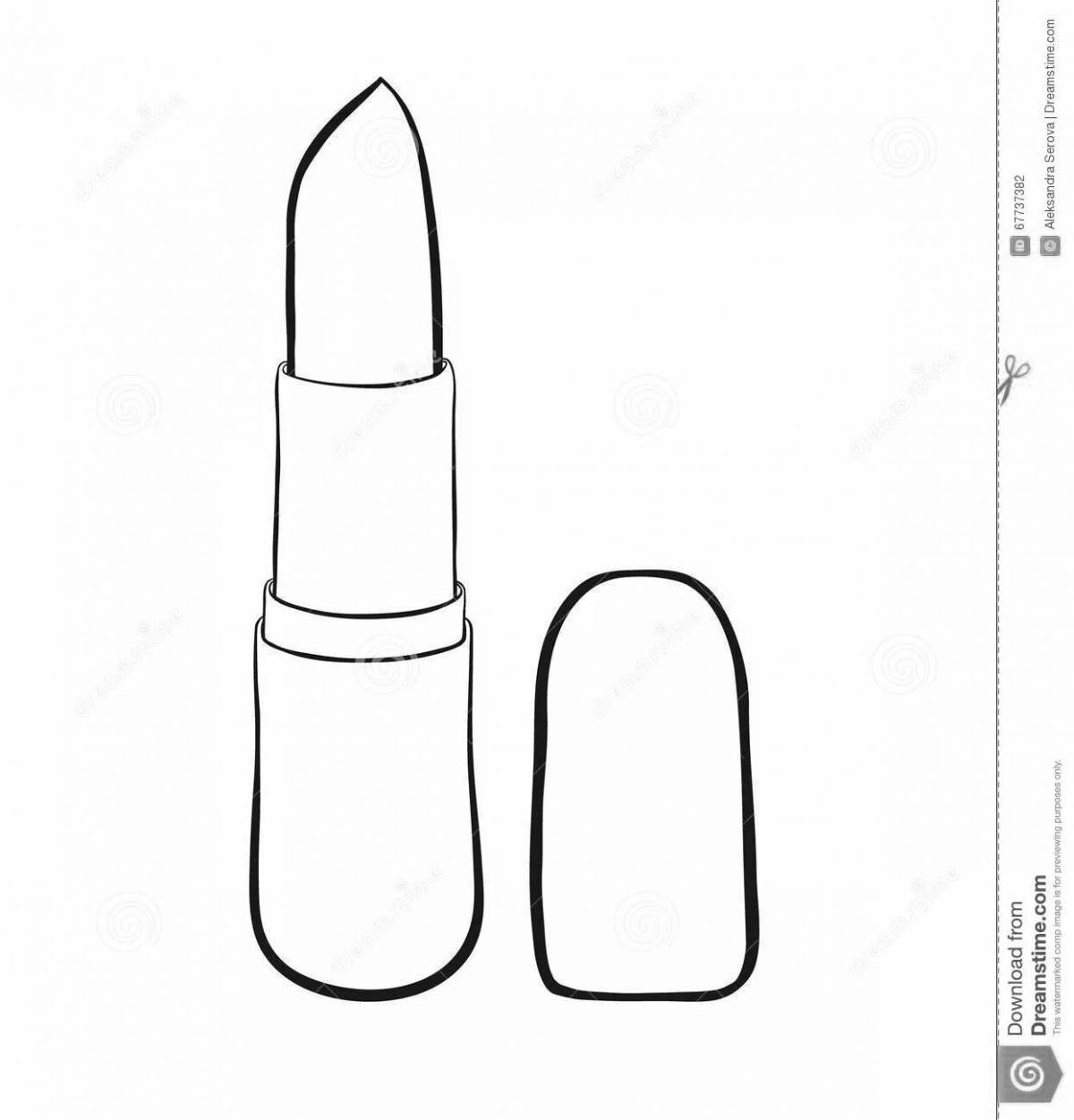 Lovely lipstick coloring page for kids