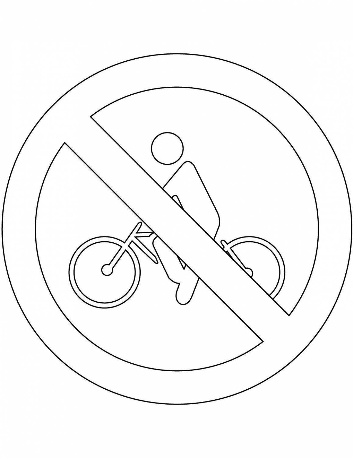 Coloring page glowing no entry sign