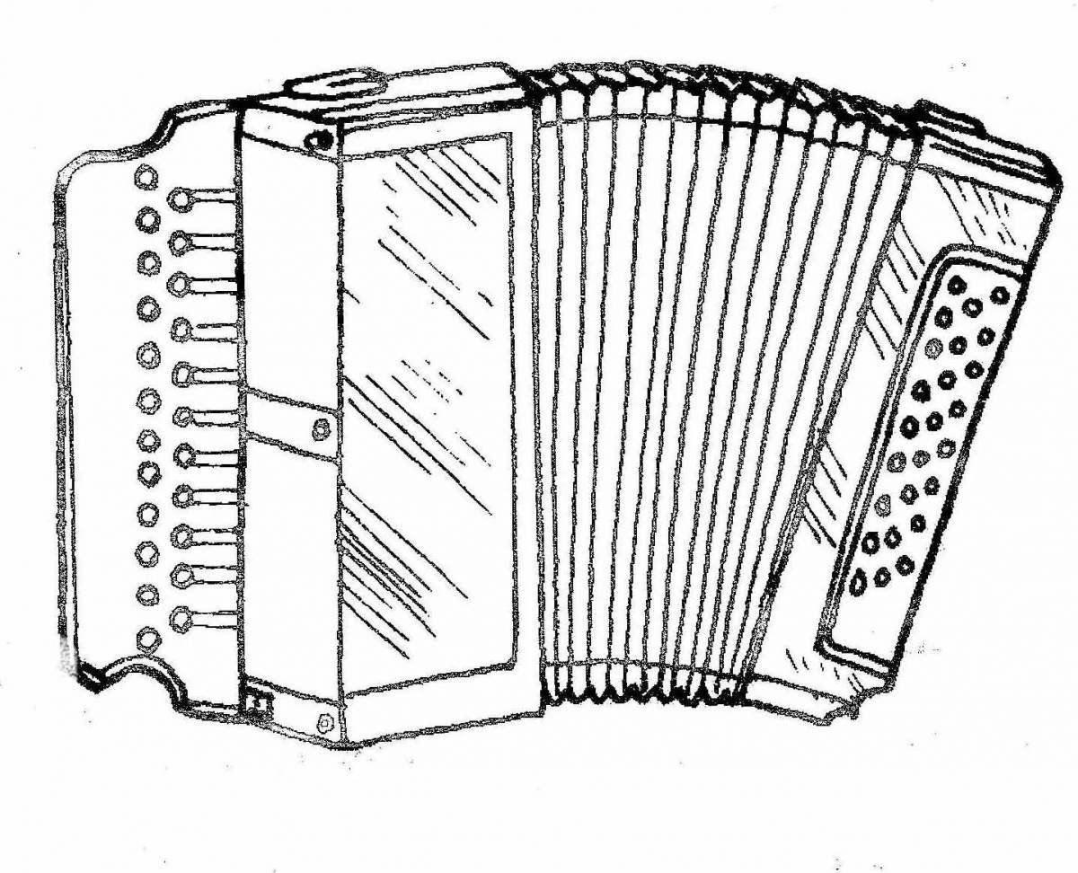 Раскраска «сверкающий аккордеон» для самых маленьких