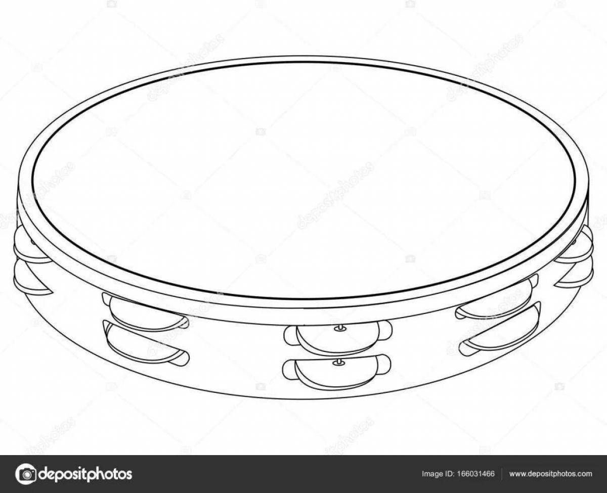 Rhythmic tambourine coloring page