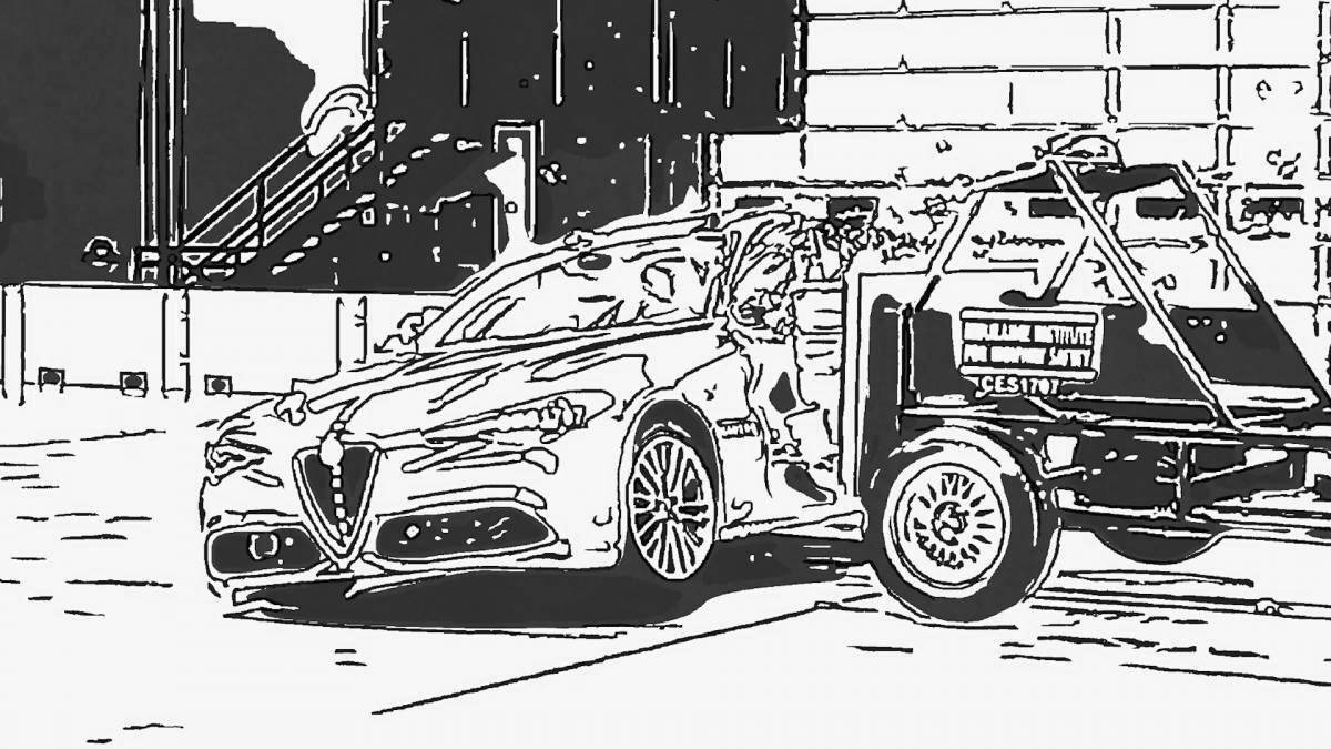 Dramatic sketch of a car accident