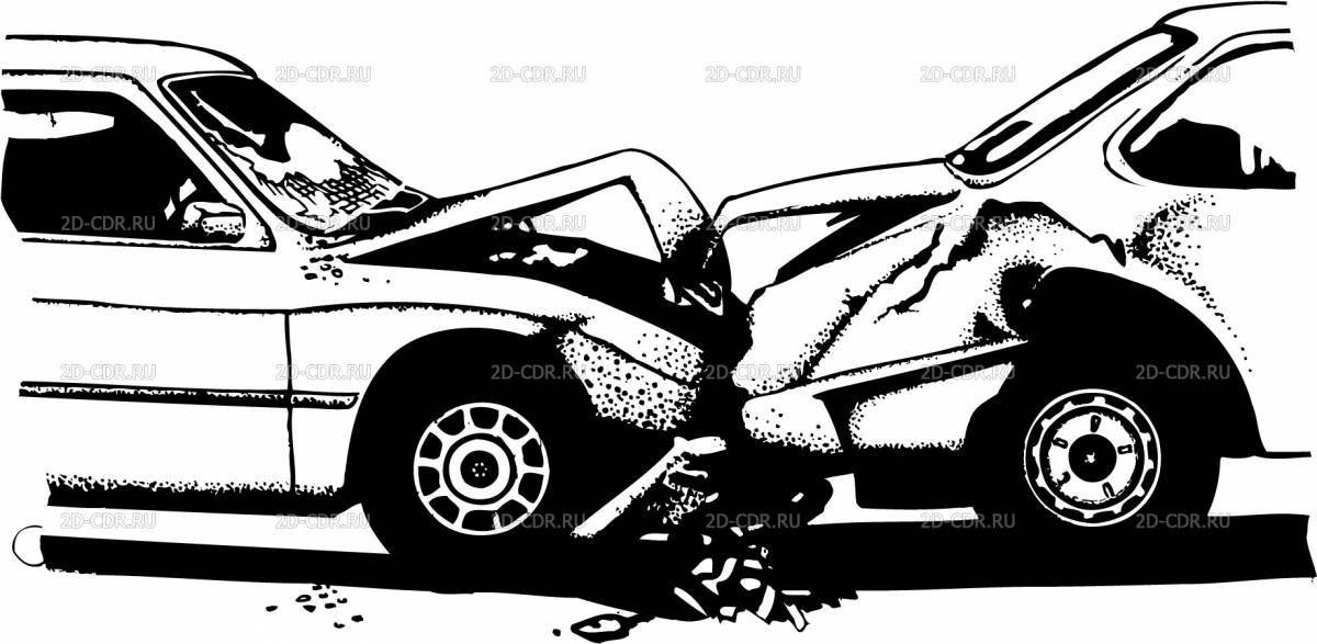 Замысловатое изображение автомобильной аварии
