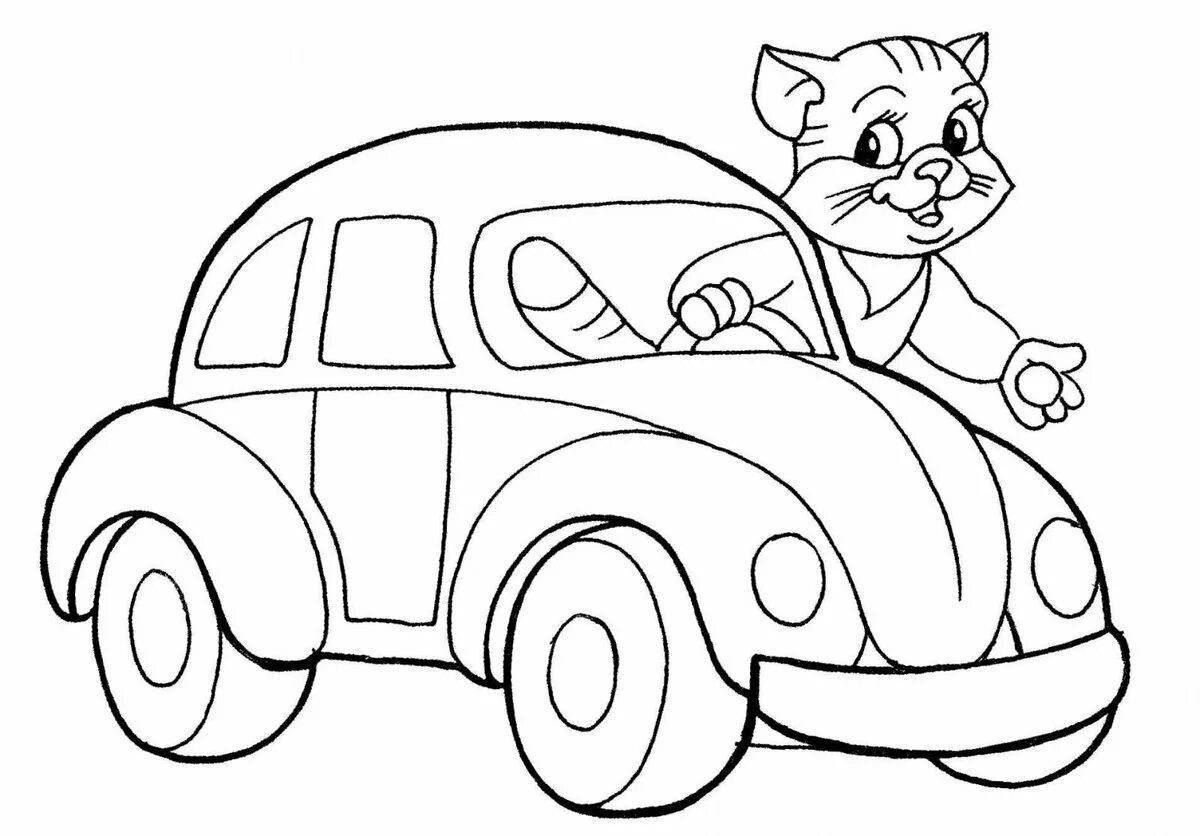 Coloring funny cars 6 years old