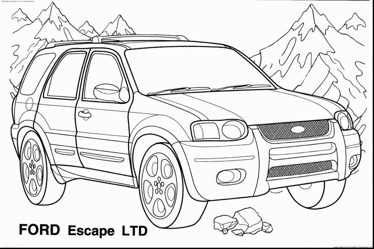 Coloring pages shiny cars 6 years old