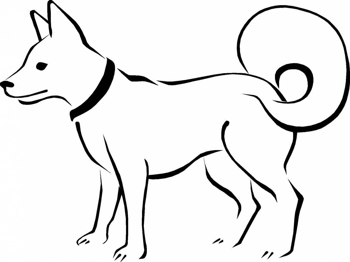 Очаровательная черно-белая раскраска собак