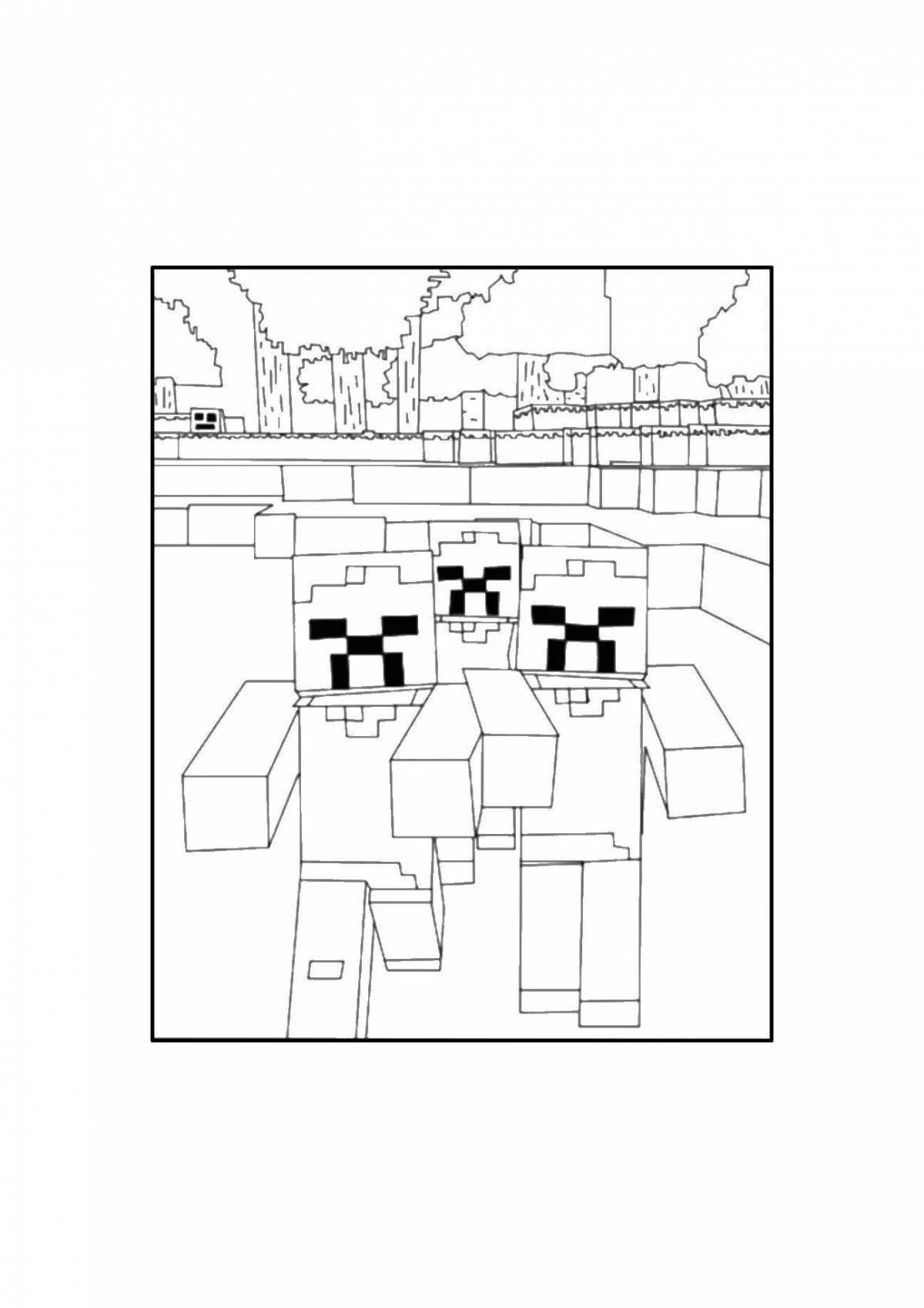 Gorgeous minecraft panda coloring page