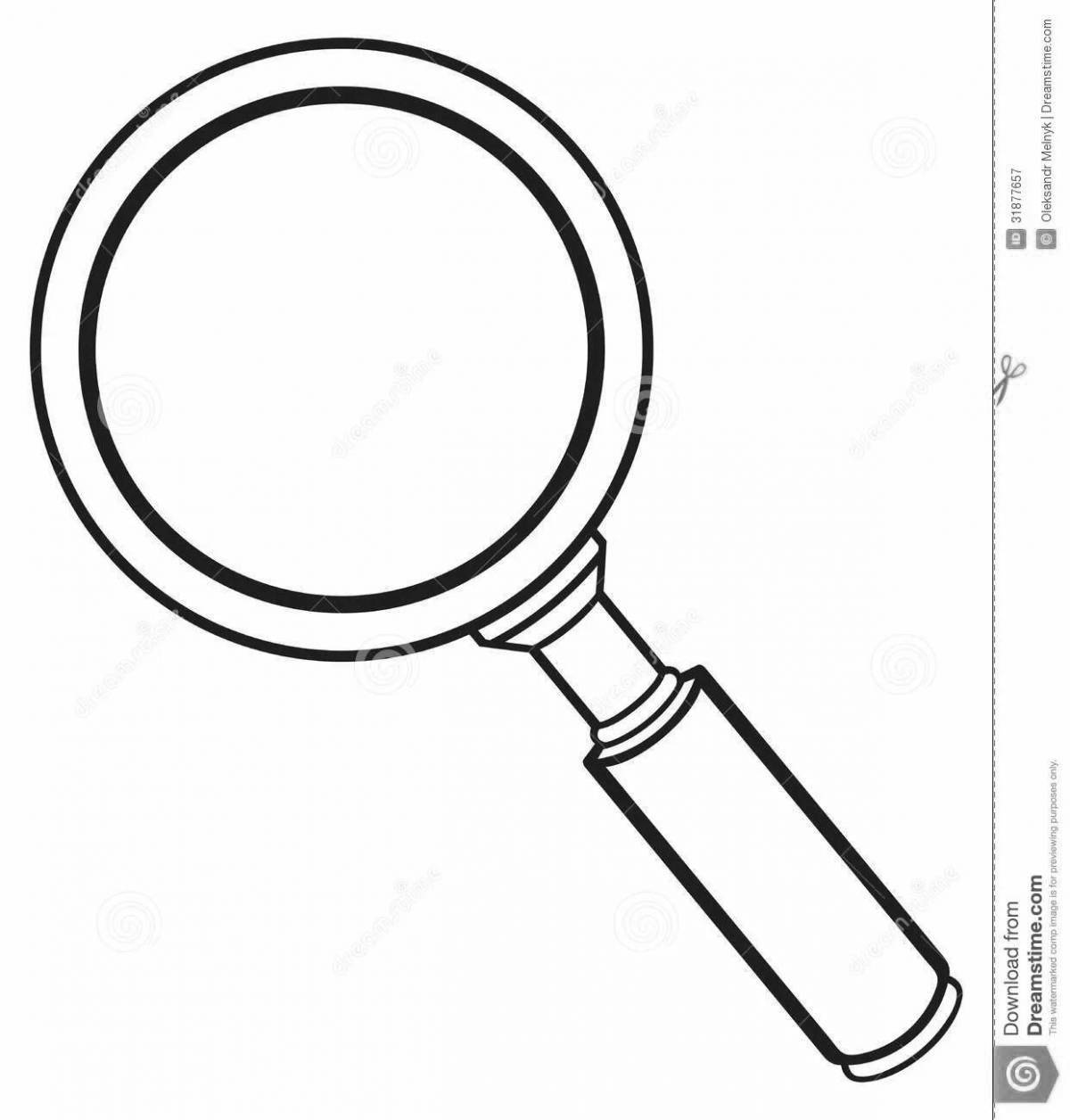 A fun coloring book with a magnifying glass for kids