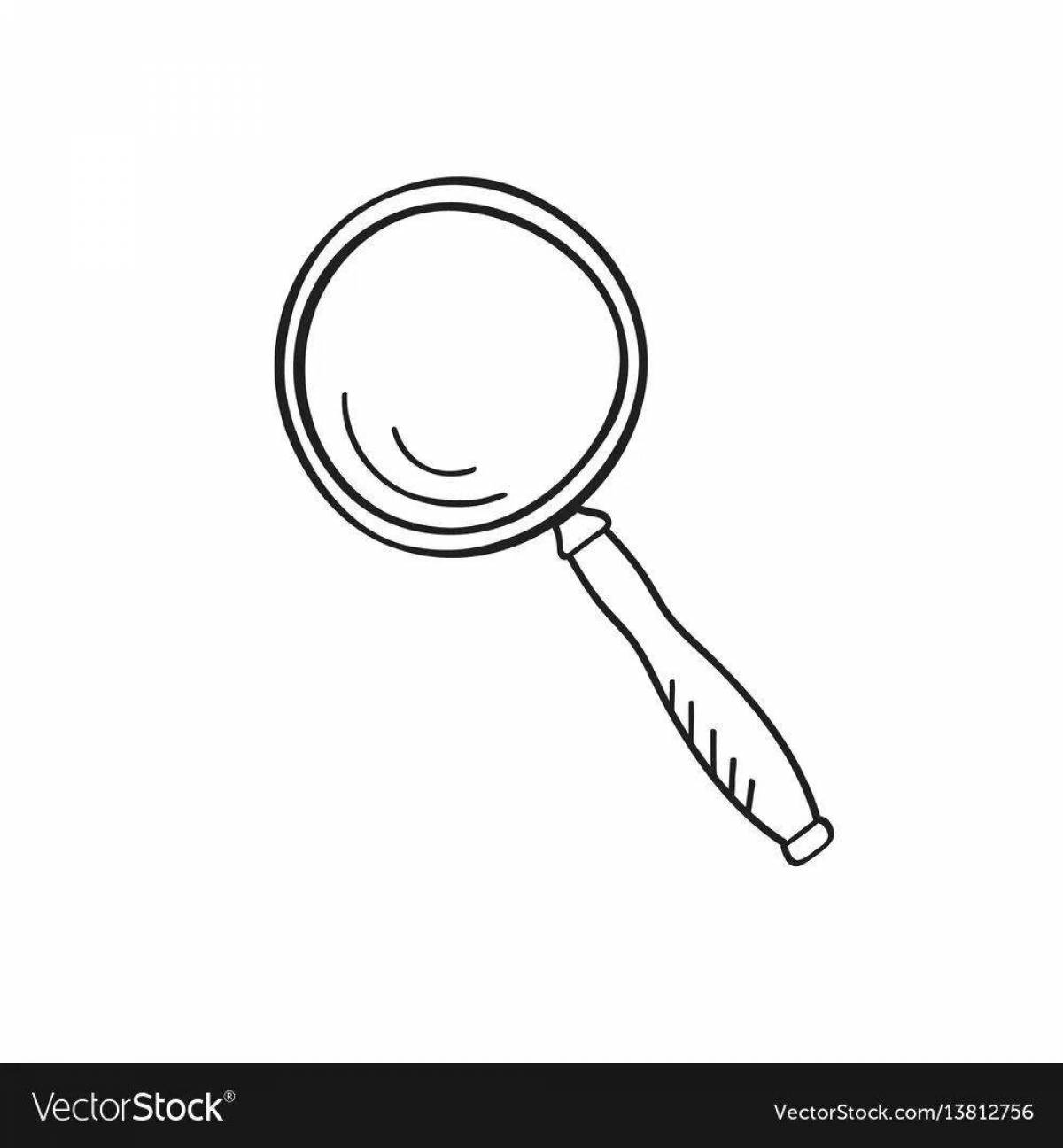 Coloring book with a magnifying glass for the little ones
