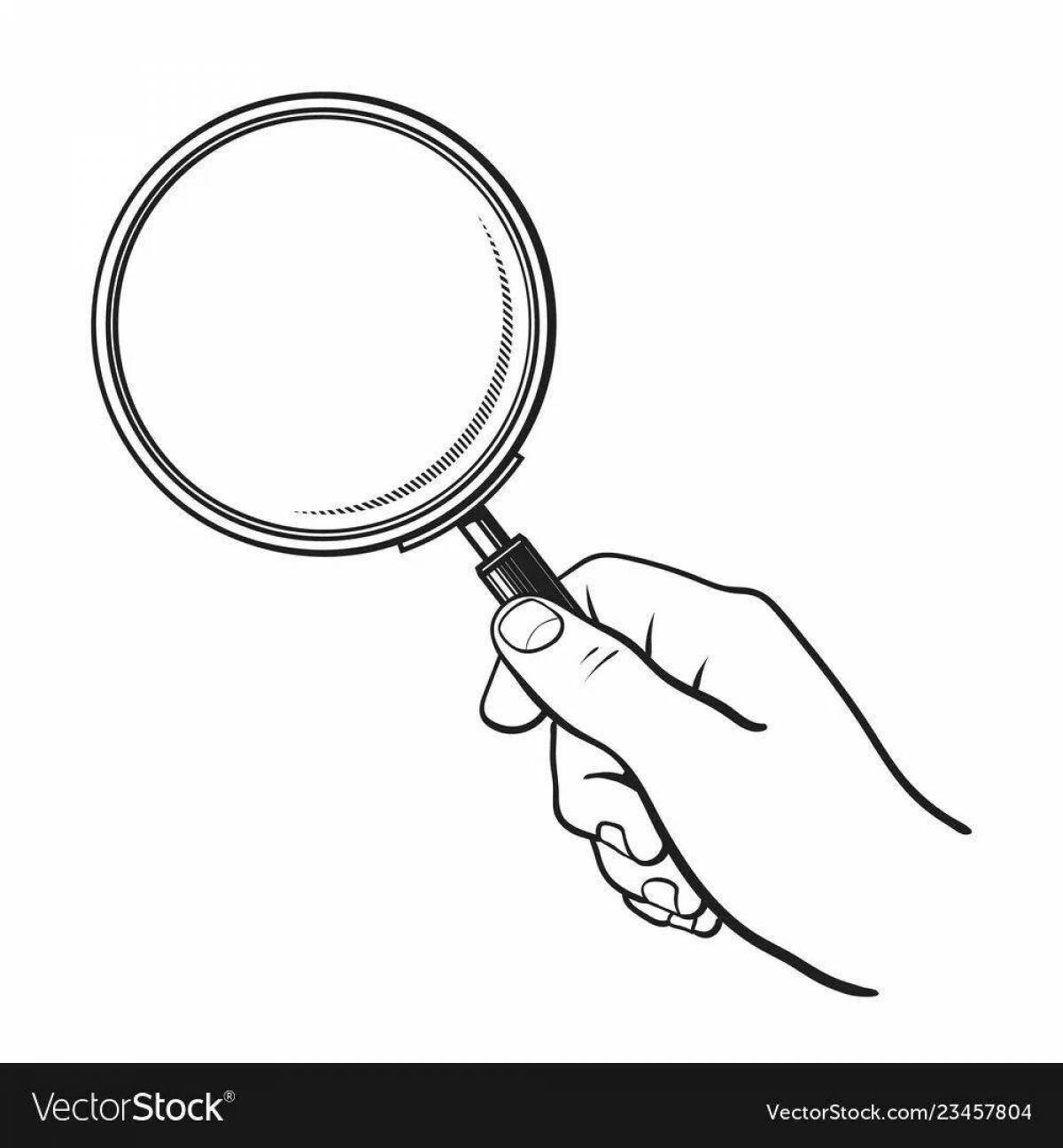 Coloring book with a magnifying glass for babies