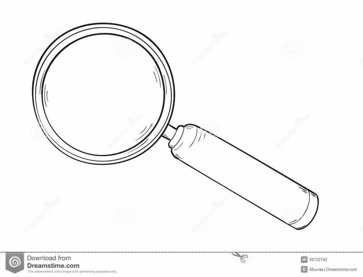 Dazzling Magnifying Glass Coloring Page for Preschoolers