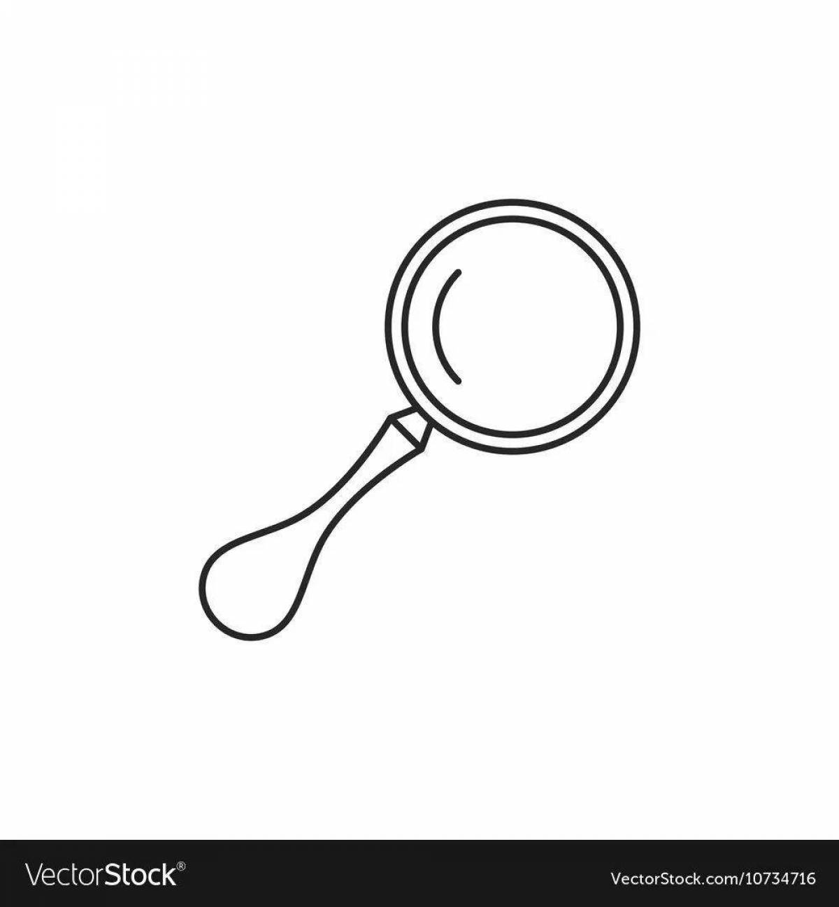Junior twinkling magnifying glass coloring page
