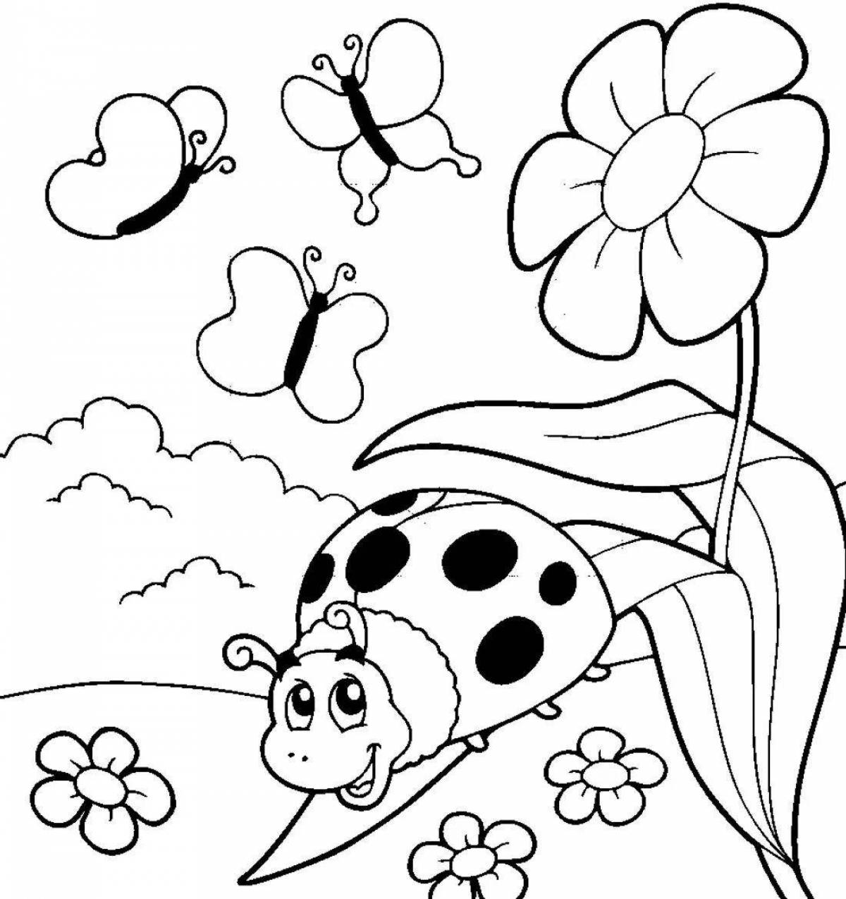 Colorful drawing of a ladybug