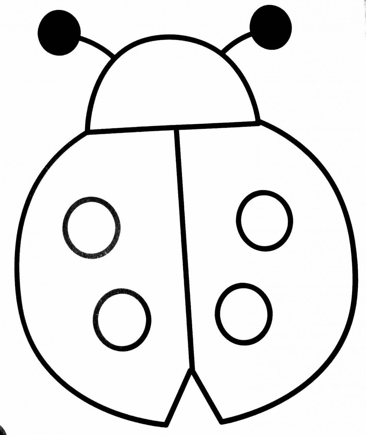Playful drawing of a ladybug