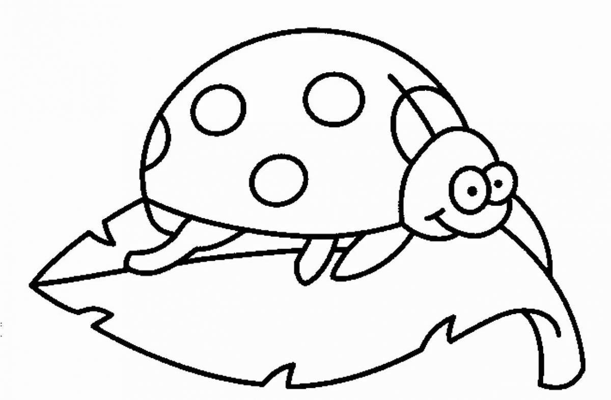 Exuberant drawing of a ladybug