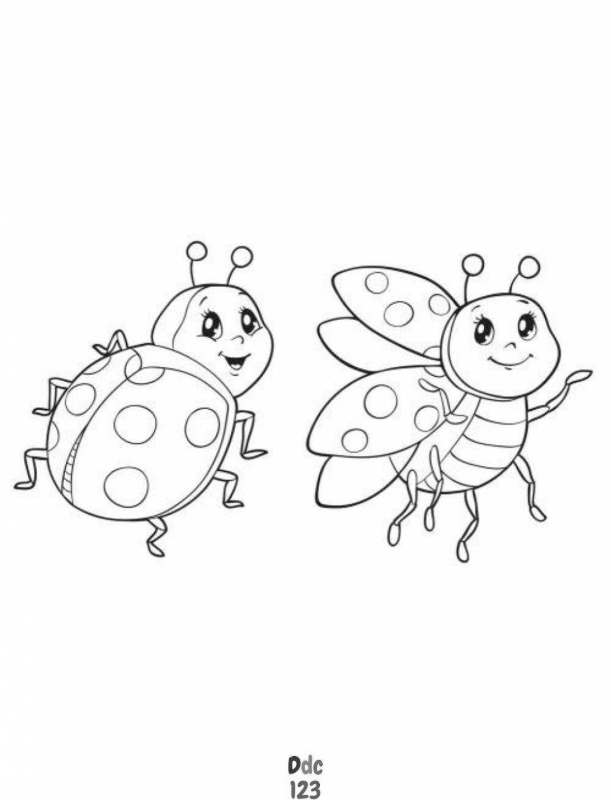 A funny drawing of a ladybug