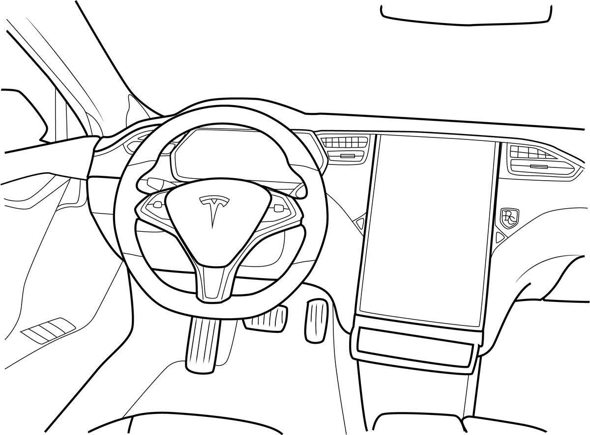 Красочная модель tesla x