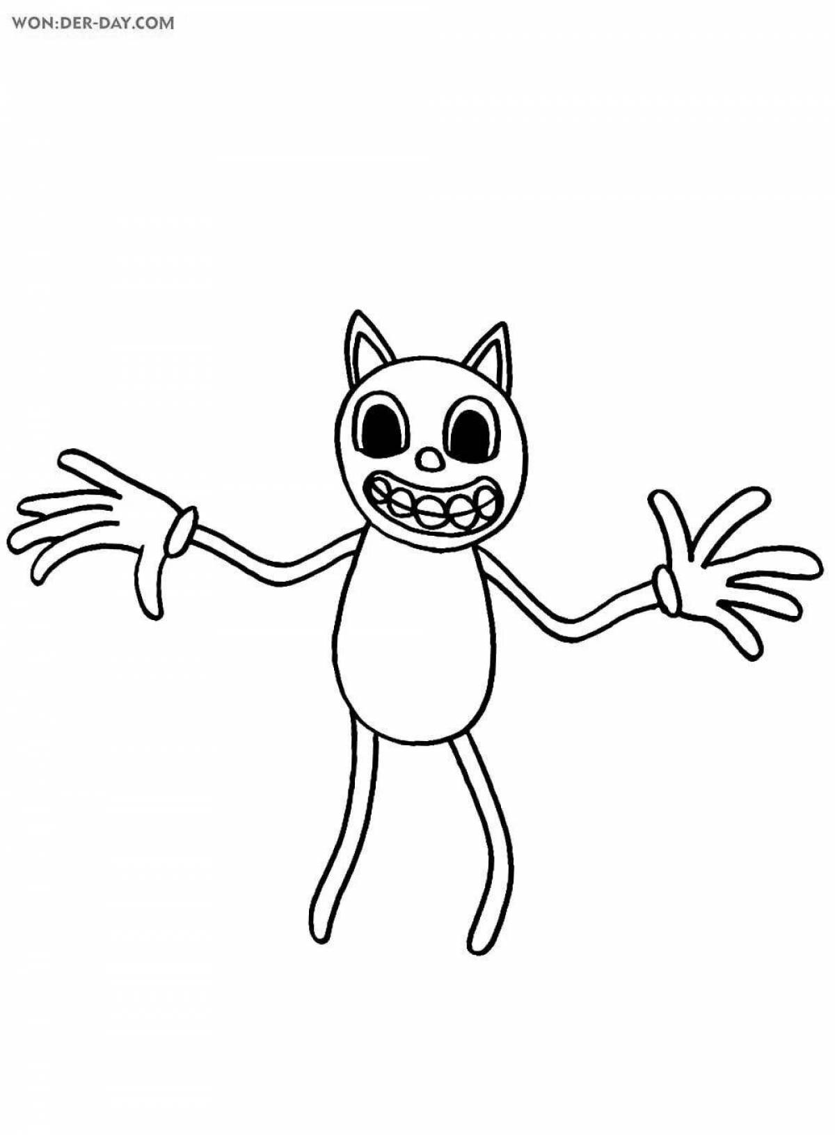 Раскраска анимированный мультяшный кот
