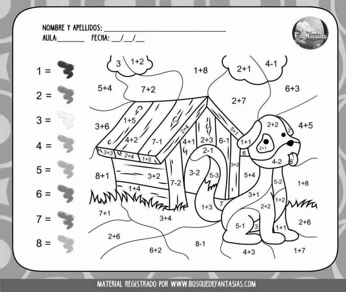 Colorful 1st class number coloring page