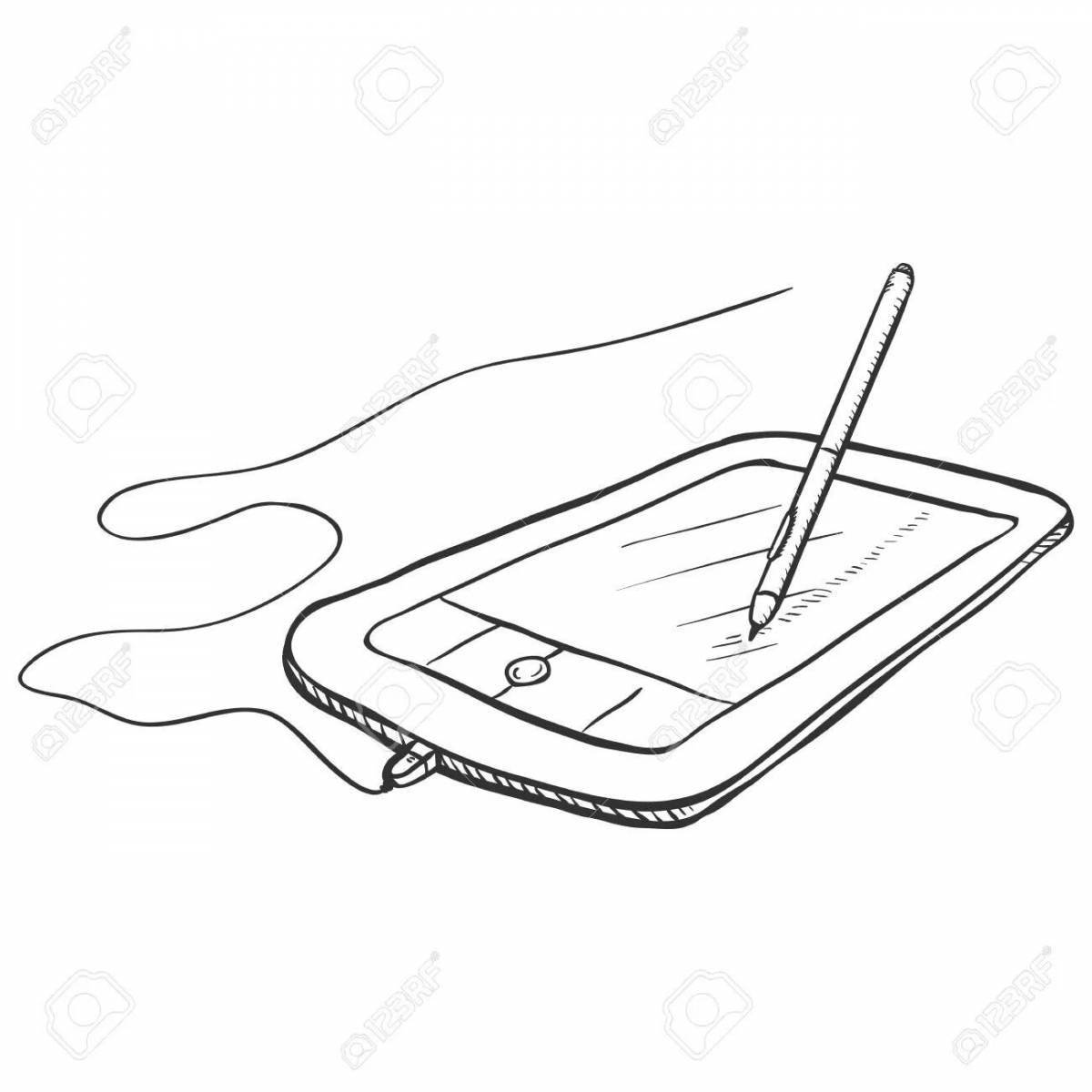 Ipad coloring book with stylus