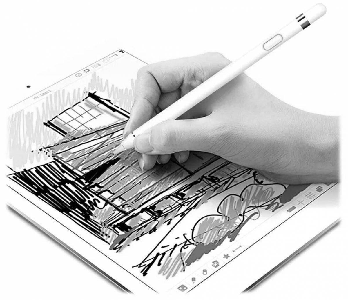 Creative ipad coloring book with stylus