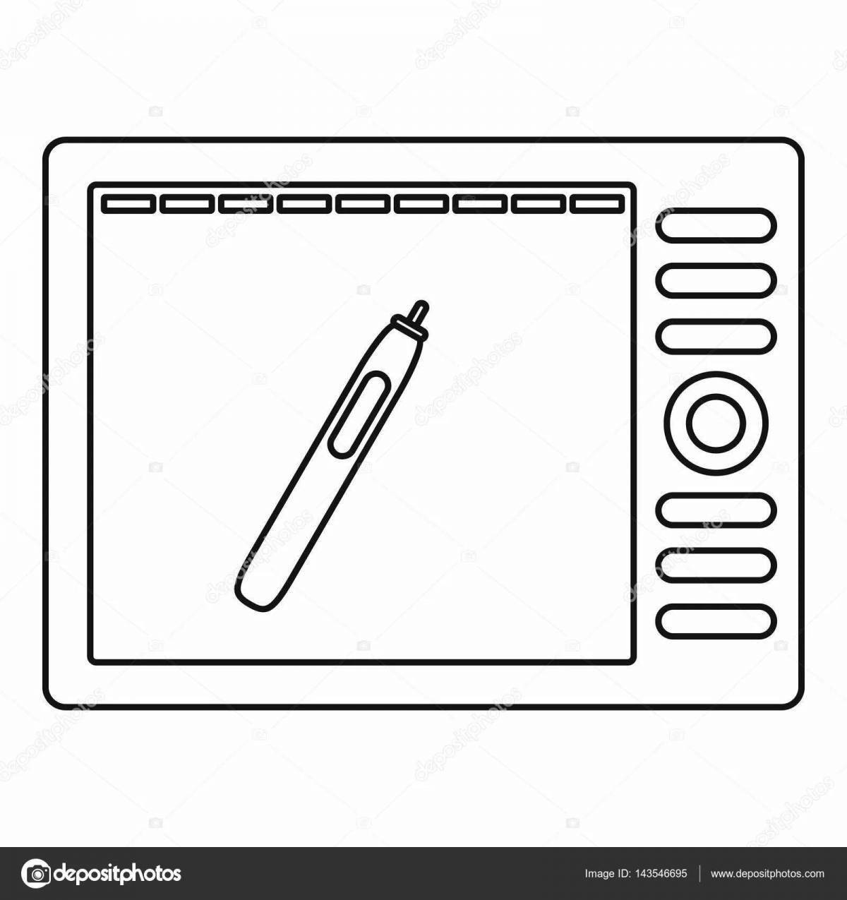Color-radiant coloring page for ipad with stylus