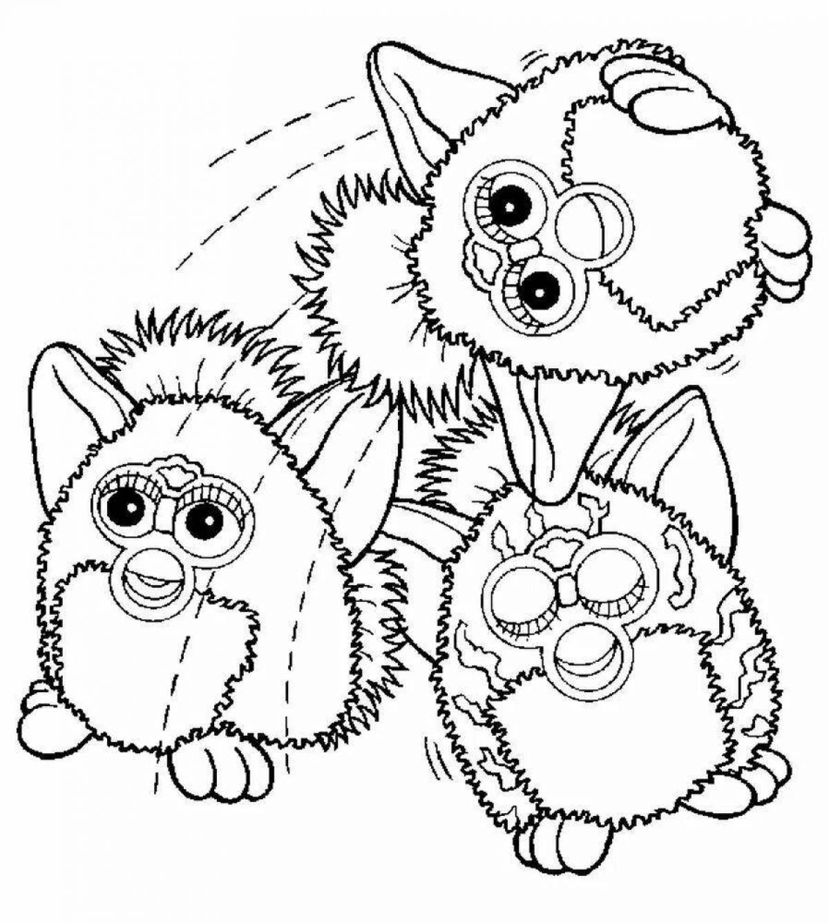 Gorgeous coloring book for girls cute fluffies