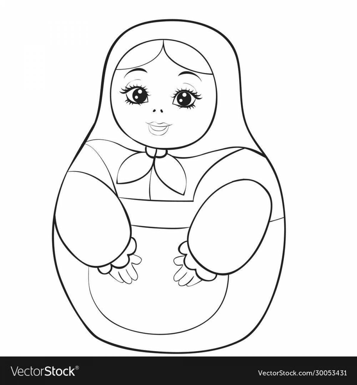 Coloring playful nesting doll 2 junior group