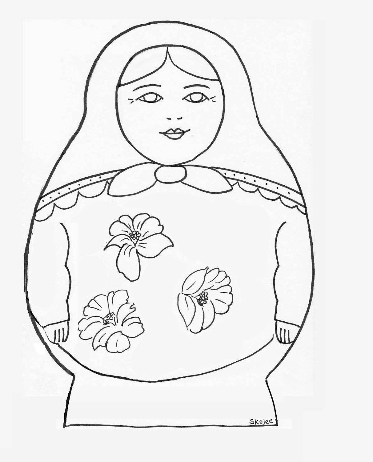 Delightful nesting doll 2 junior group coloring