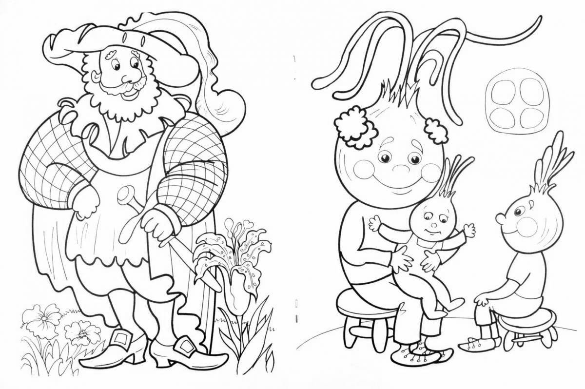 Charming coloring book heroes of Russian folk tales