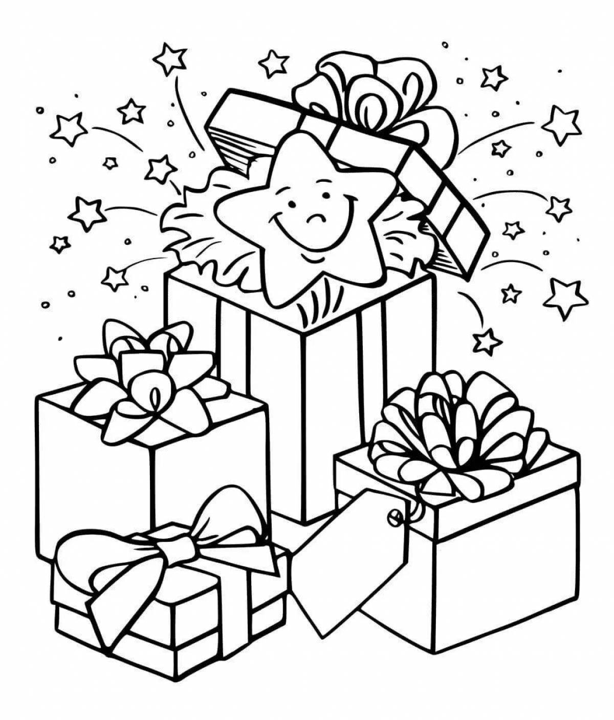 Coloring page adorable birthday present