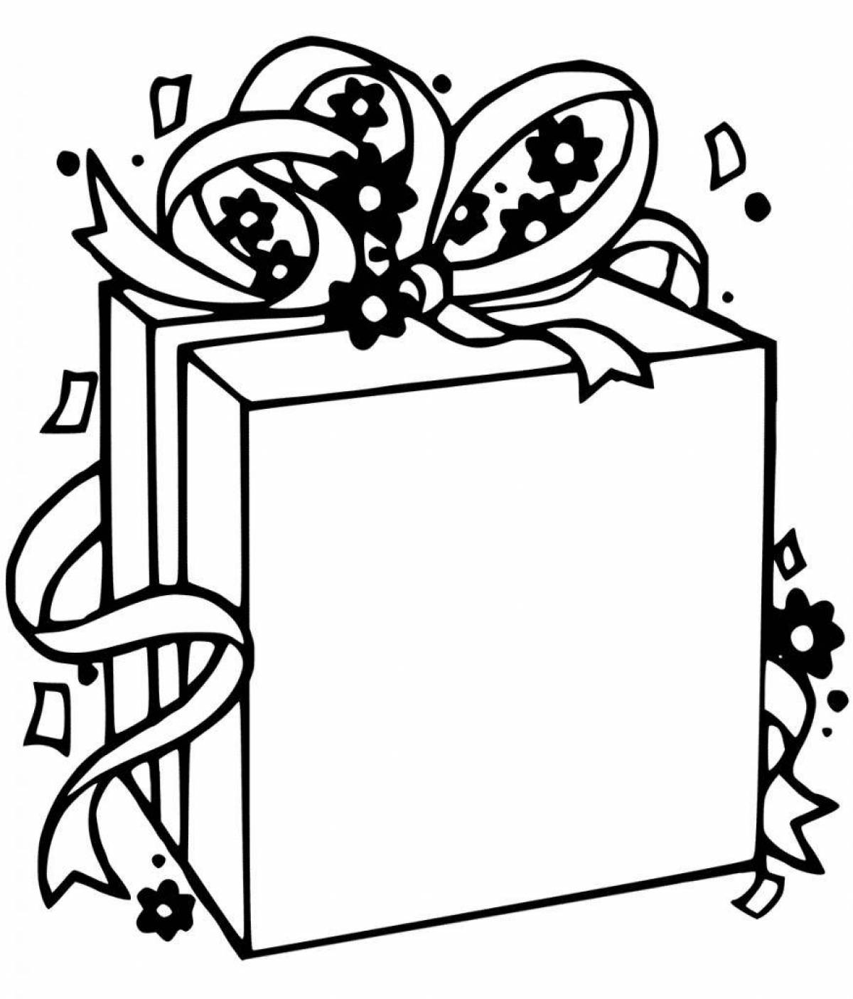 Coloring page sweet birthday present
