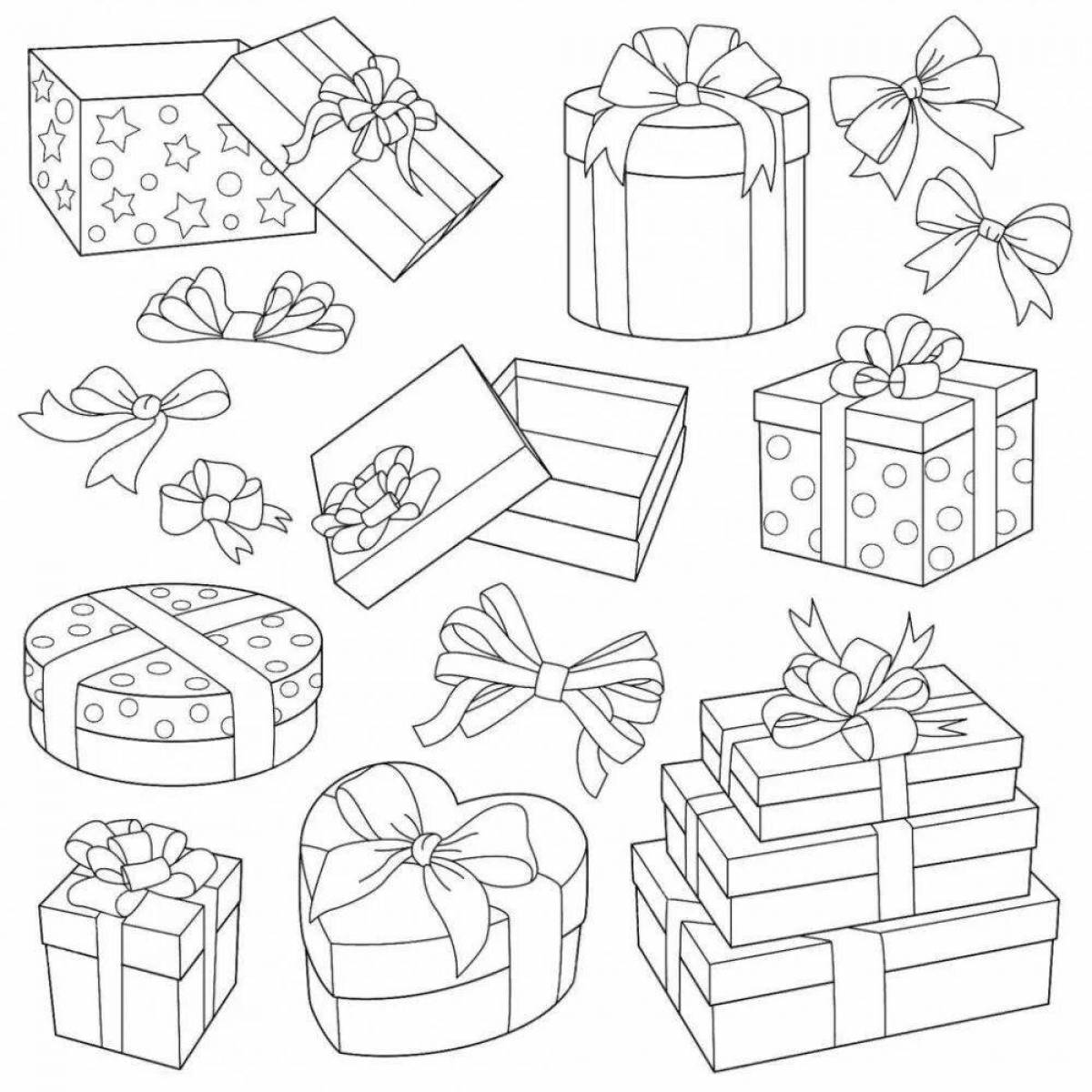 Coloring page wild birthday present