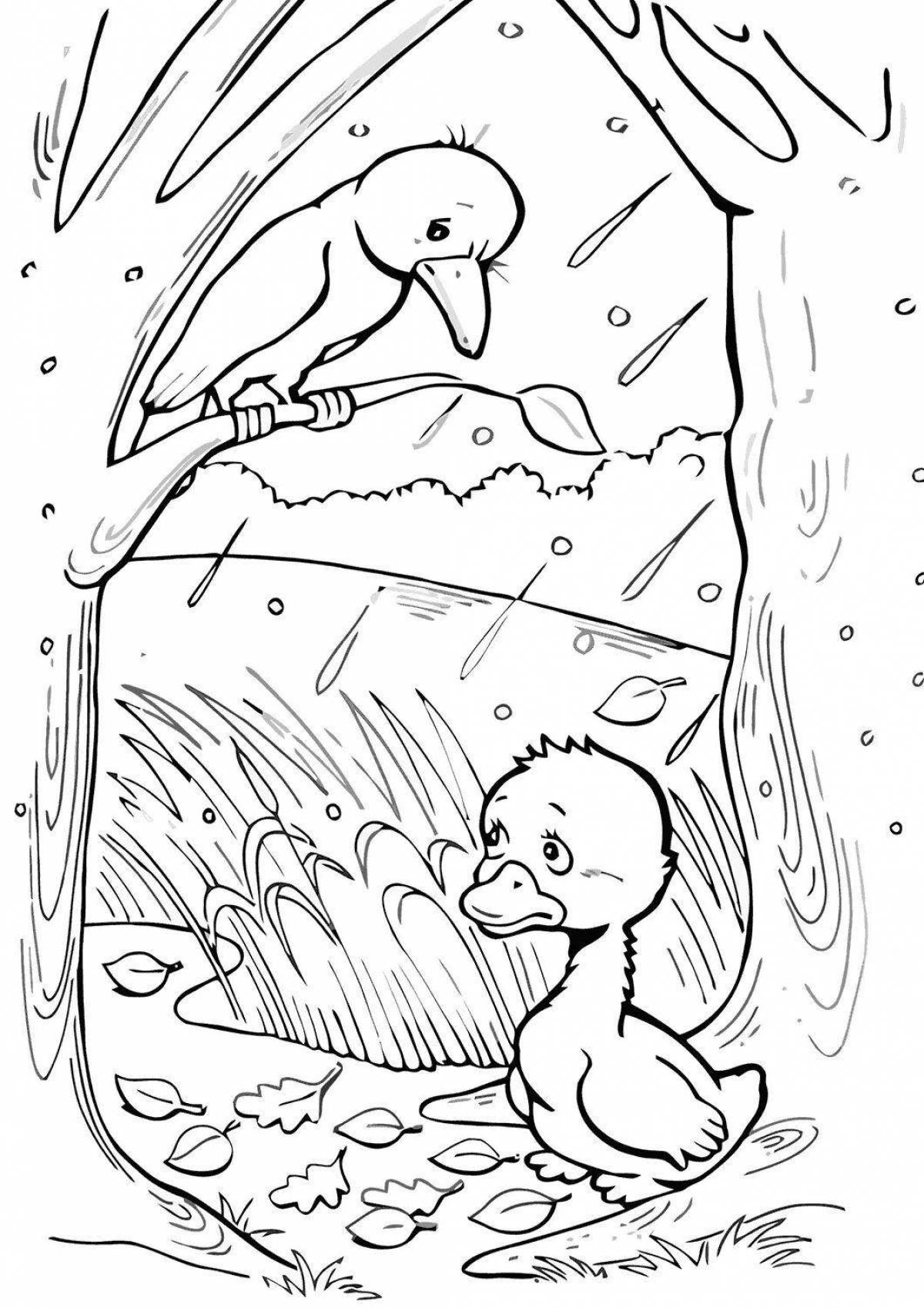 Coloring book sweet duckling