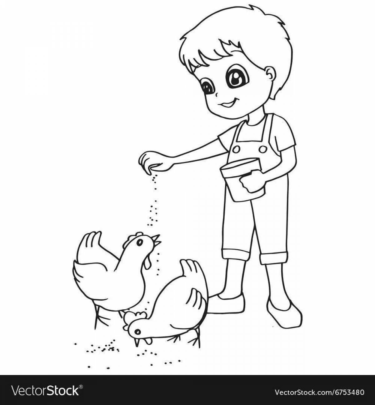 Tiny squeezing duck coloring book
