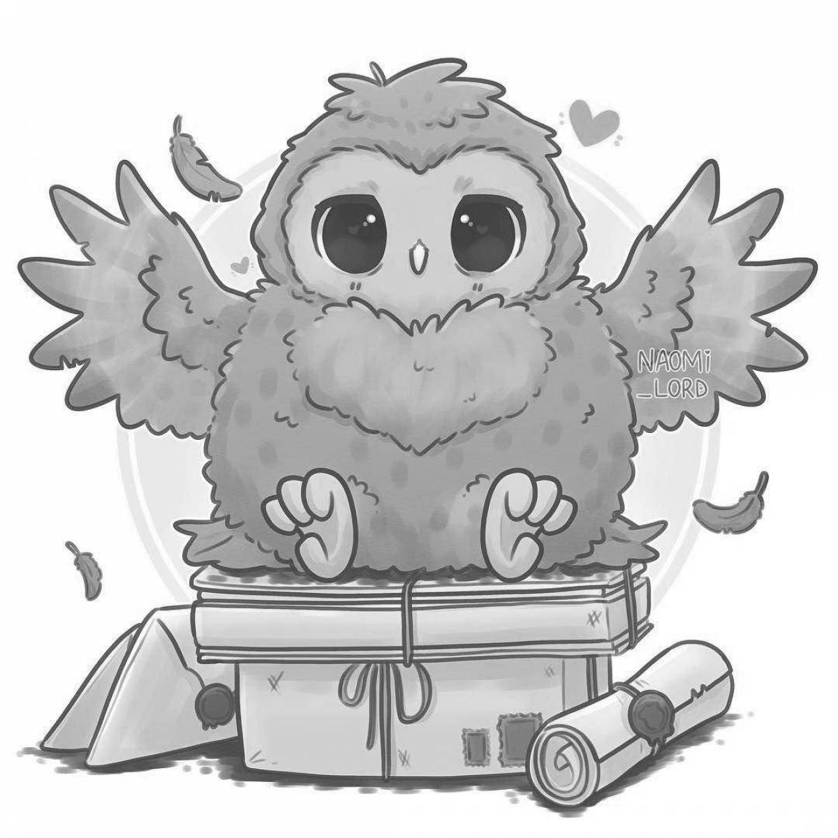 Gorgeous coloring of Hedwig from Harry Potter