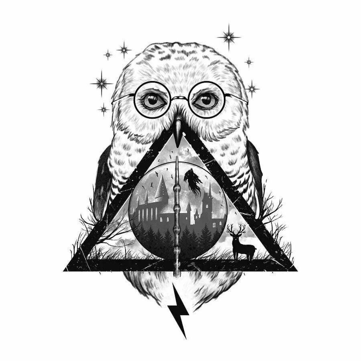 Amazing coloring of Hedwig from Harry Potter