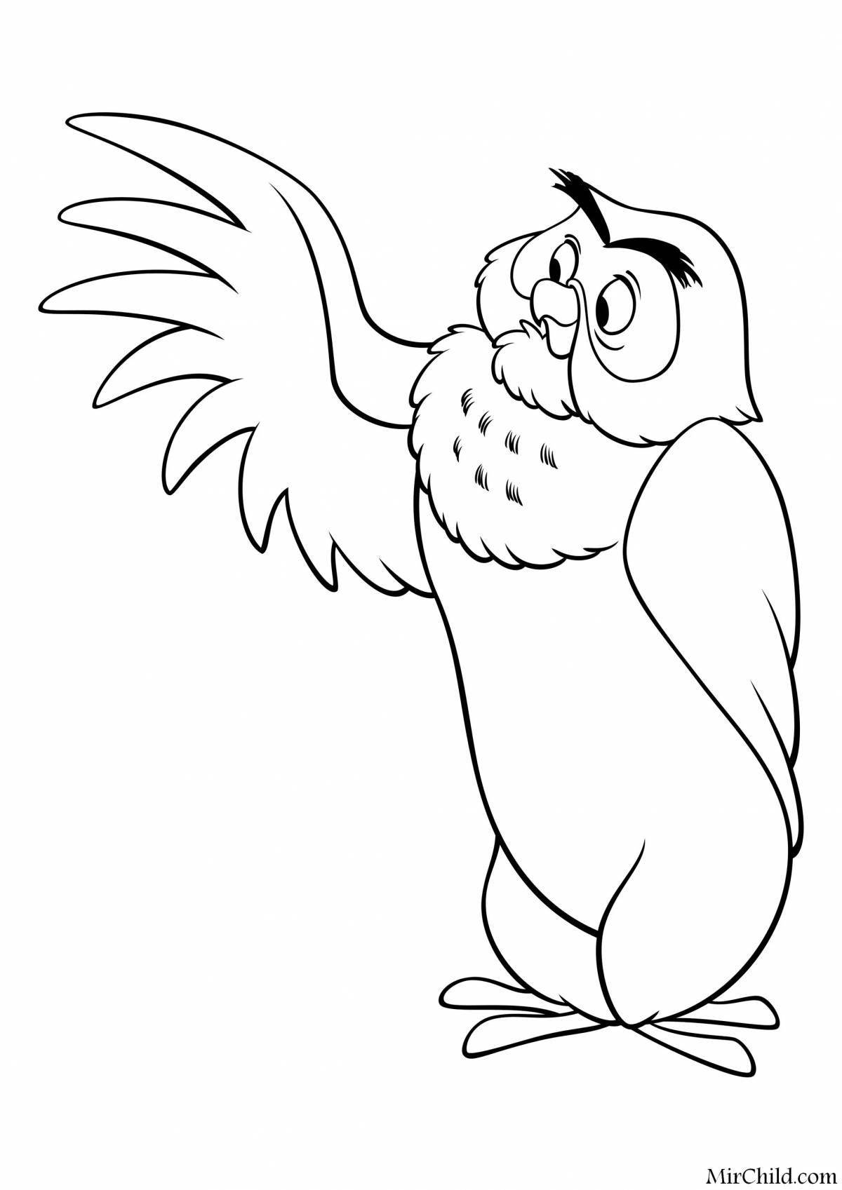 Charming winnie the pooh owl coloring book
