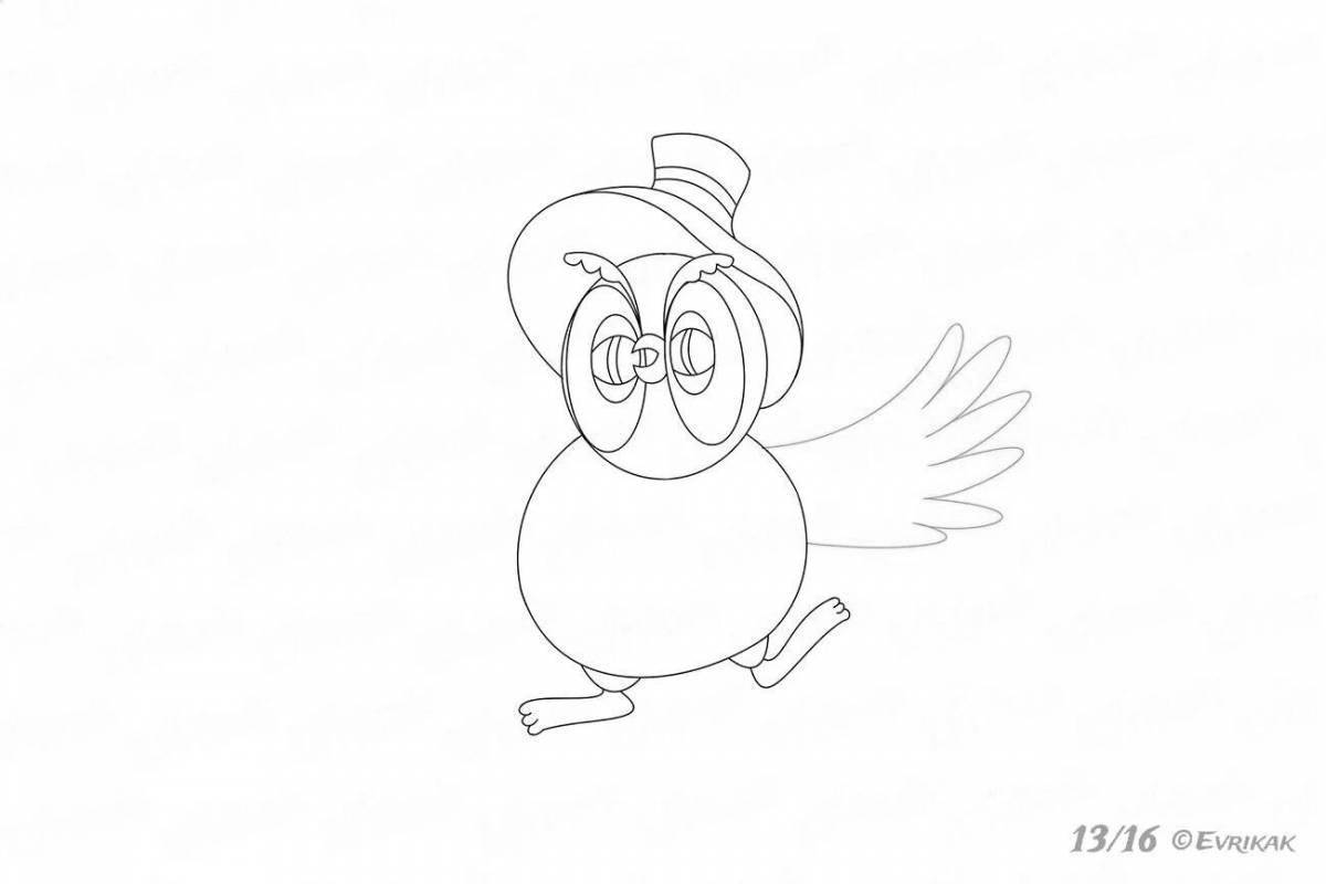 Winnie the Pooh Owl playful coloring page