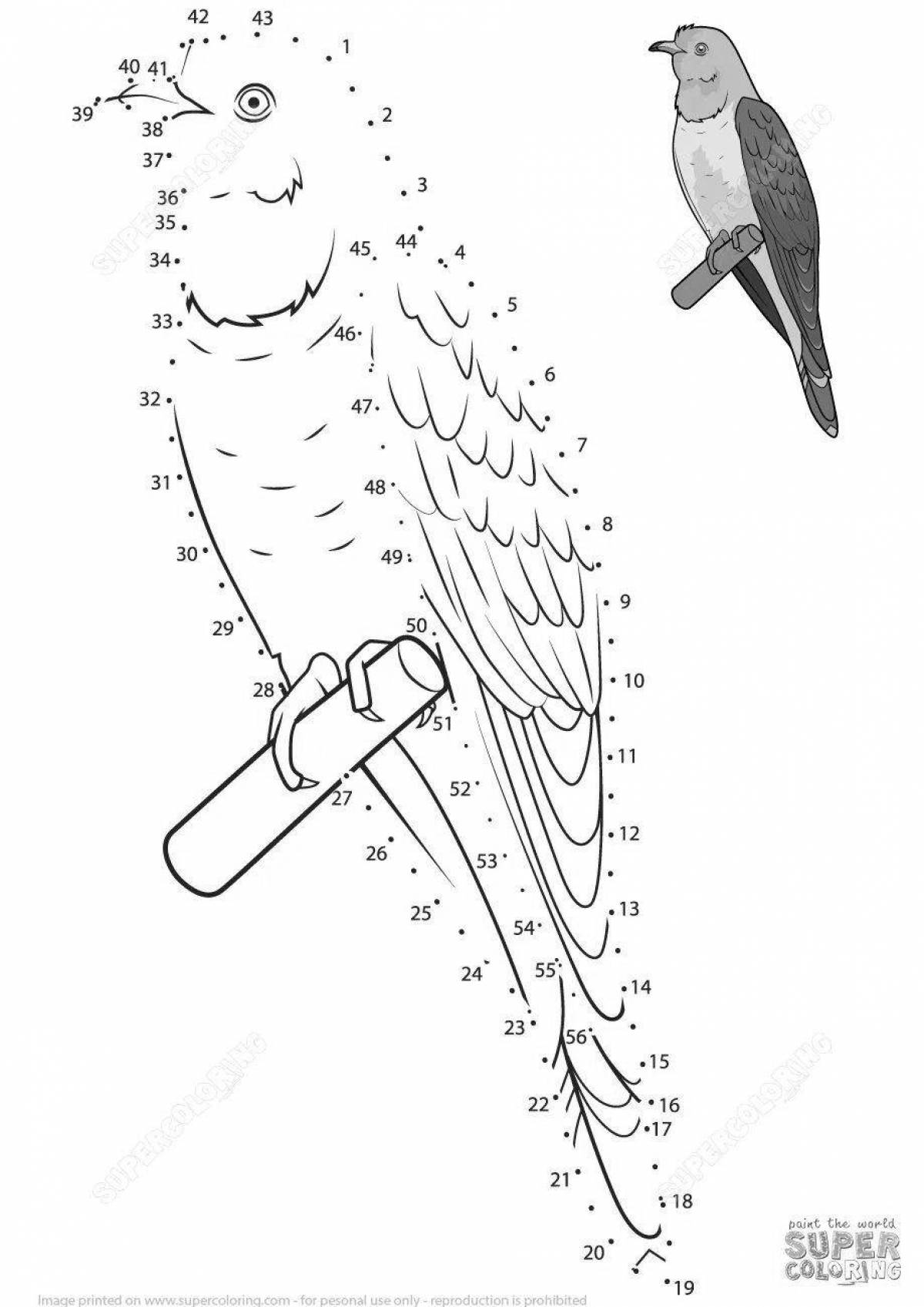 Radiant coloring page wintering birds by numbers