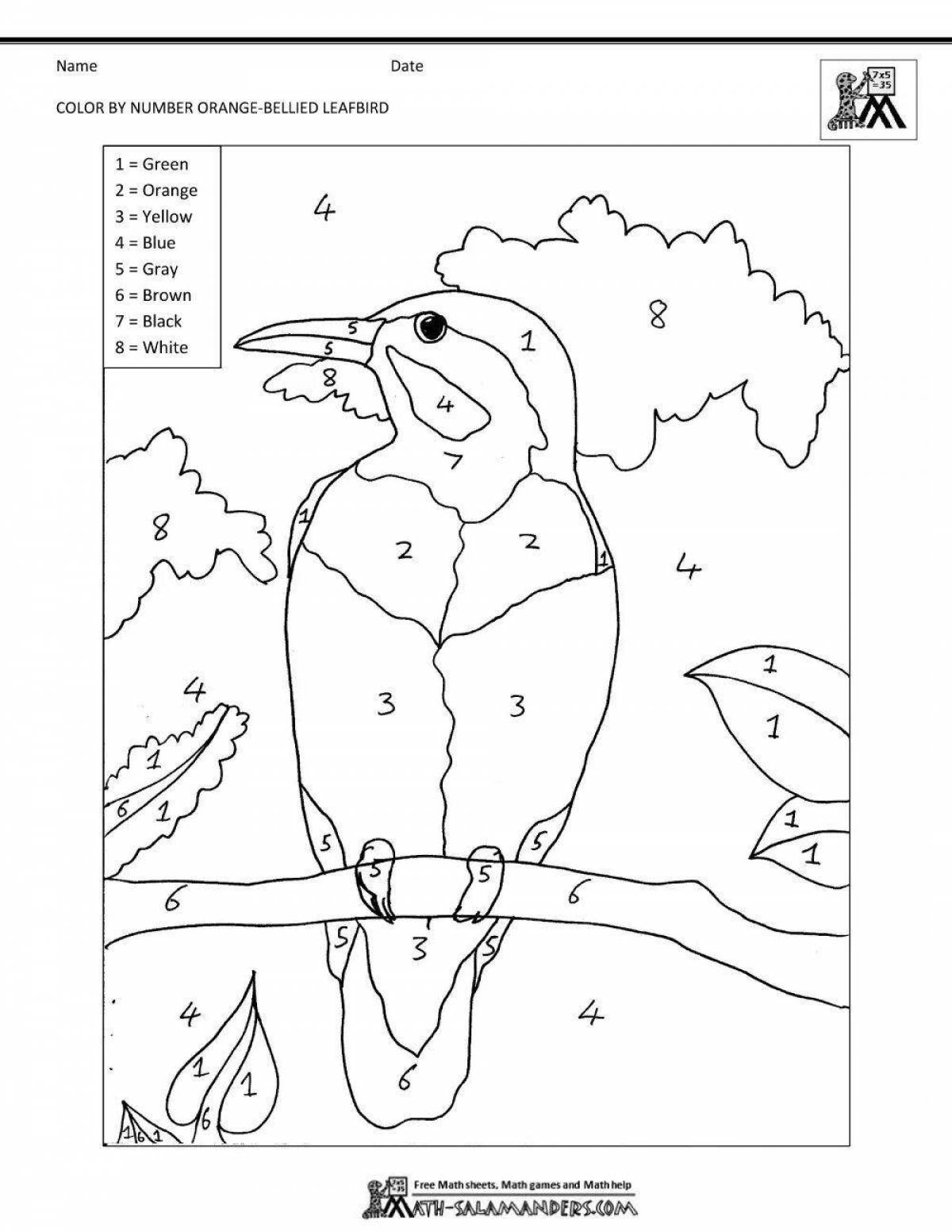 Generous coloring of wintering birds by numbers