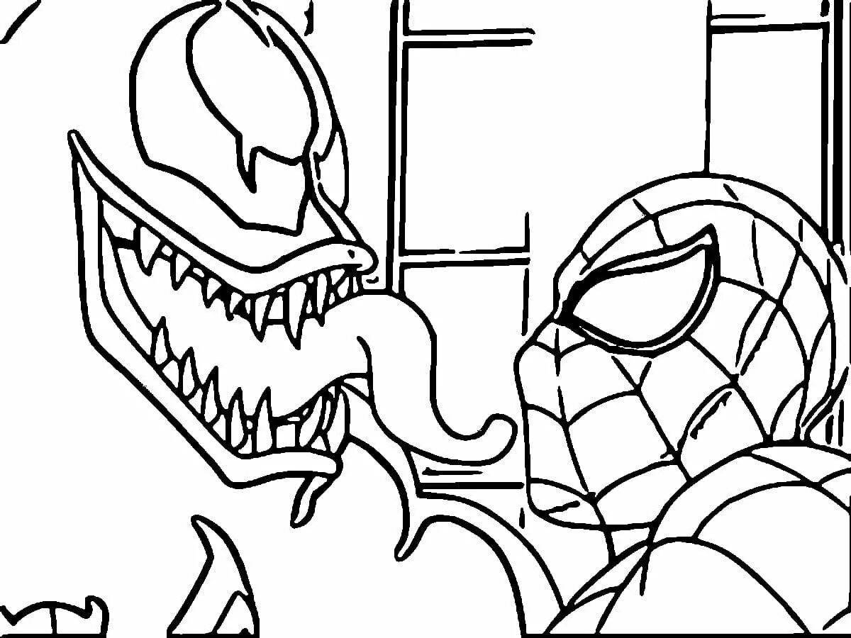 Brave spiderman vs venom coloring book