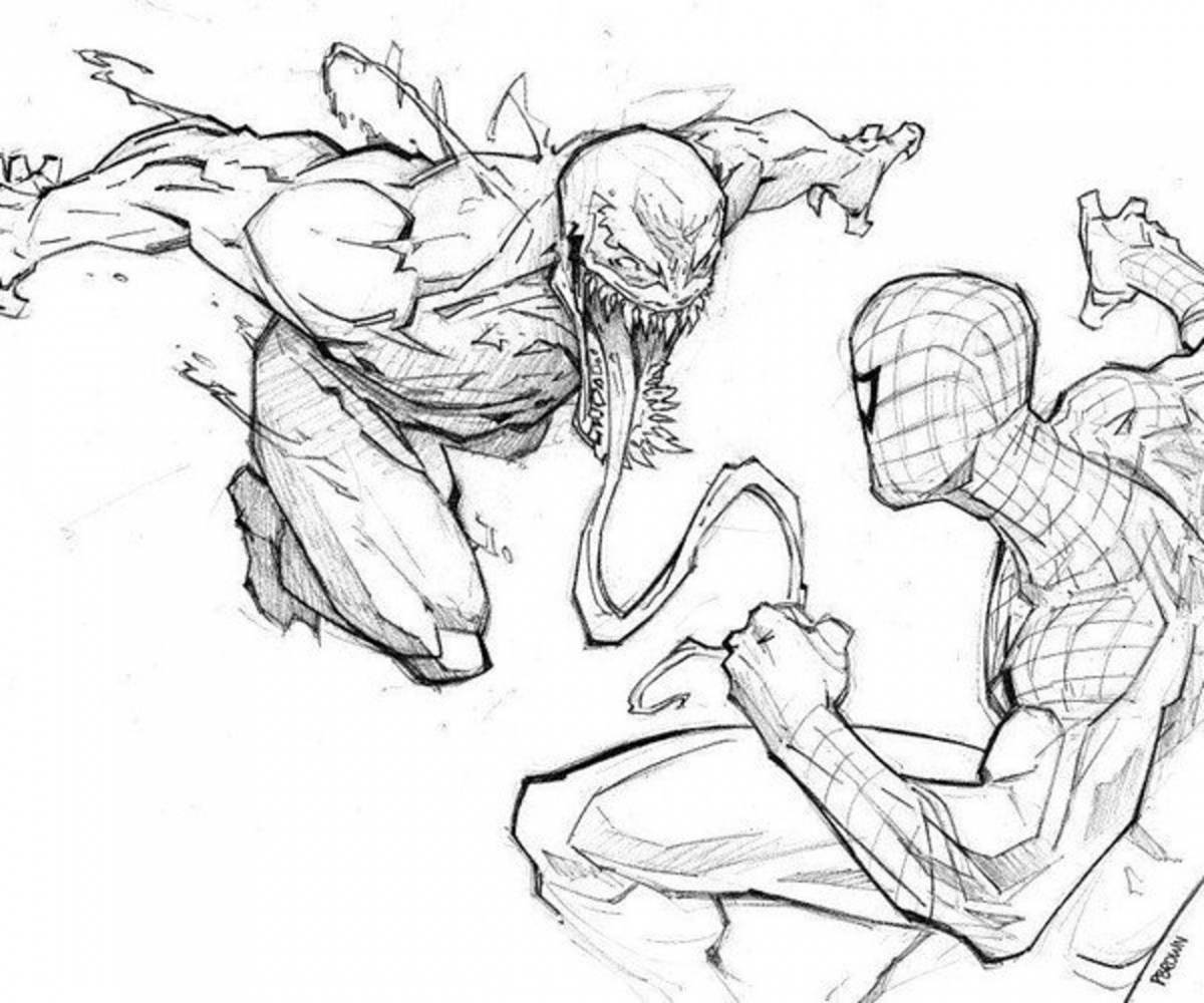 Great spiderman vs venom coloring book