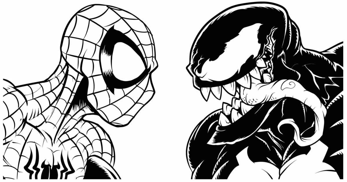 Exquisite spiderman vs venom coloring book